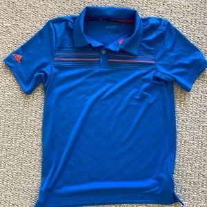 Boys Adidas Climacool Blue Golf Shirt size L